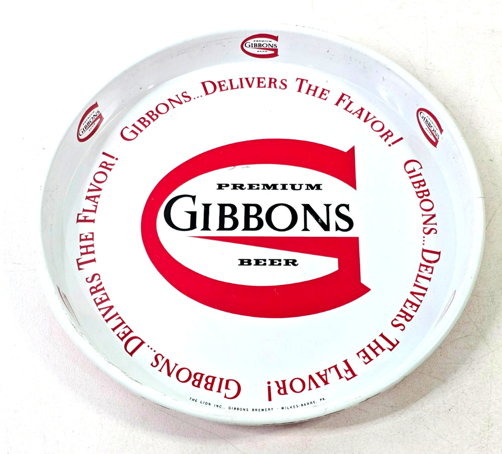 Vintage 1972 Gibbons Premium Beer 13" Metal Serving Tray